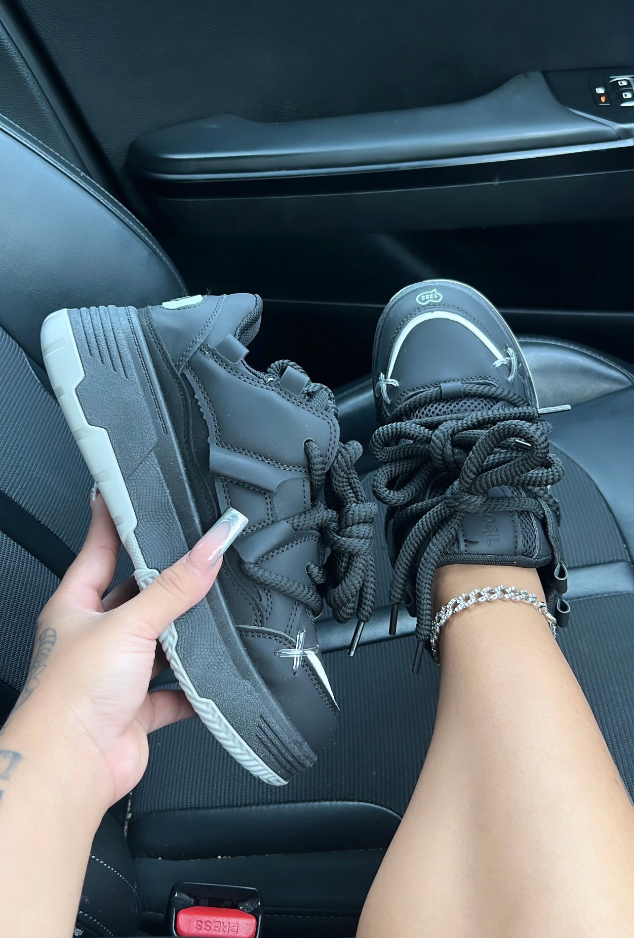 platform double string sneakers