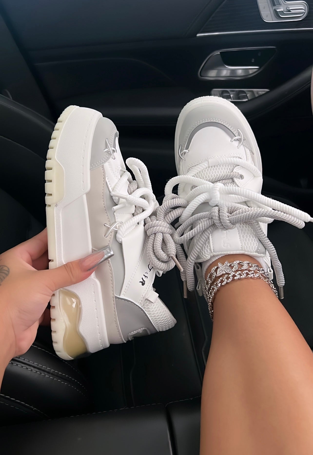 platform double string sneakers