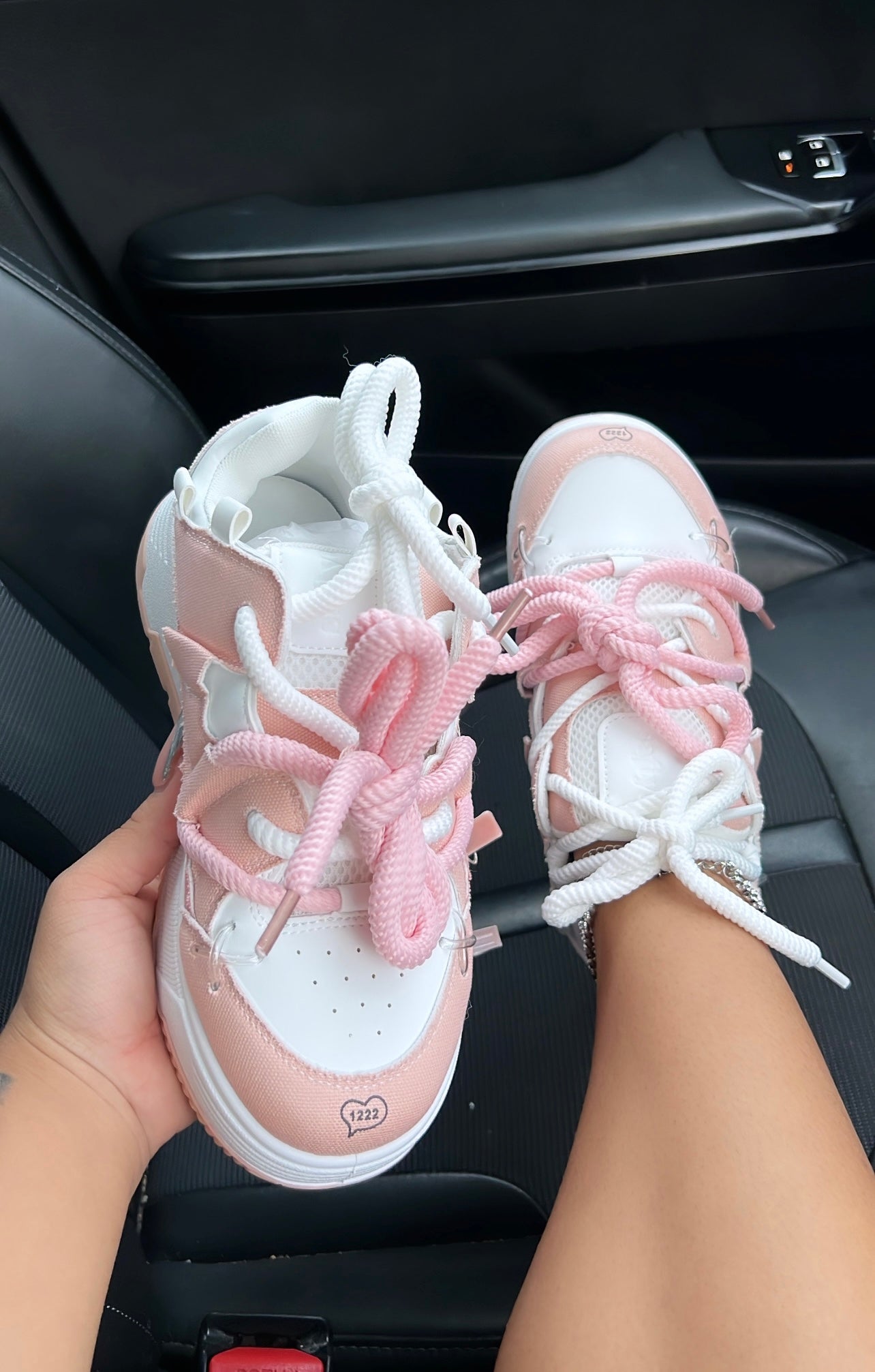 platform double string sneakers