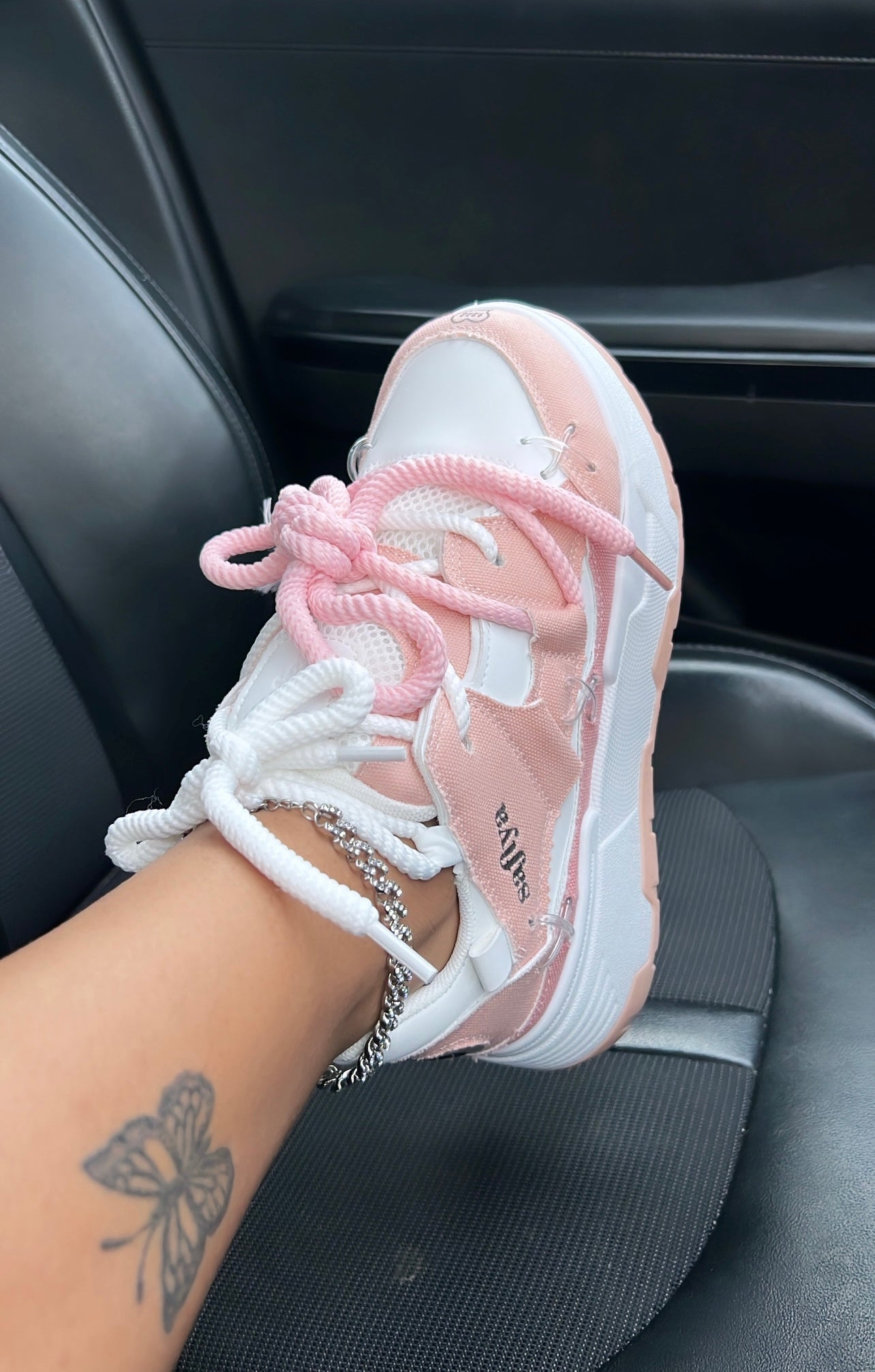 platform double string sneakers