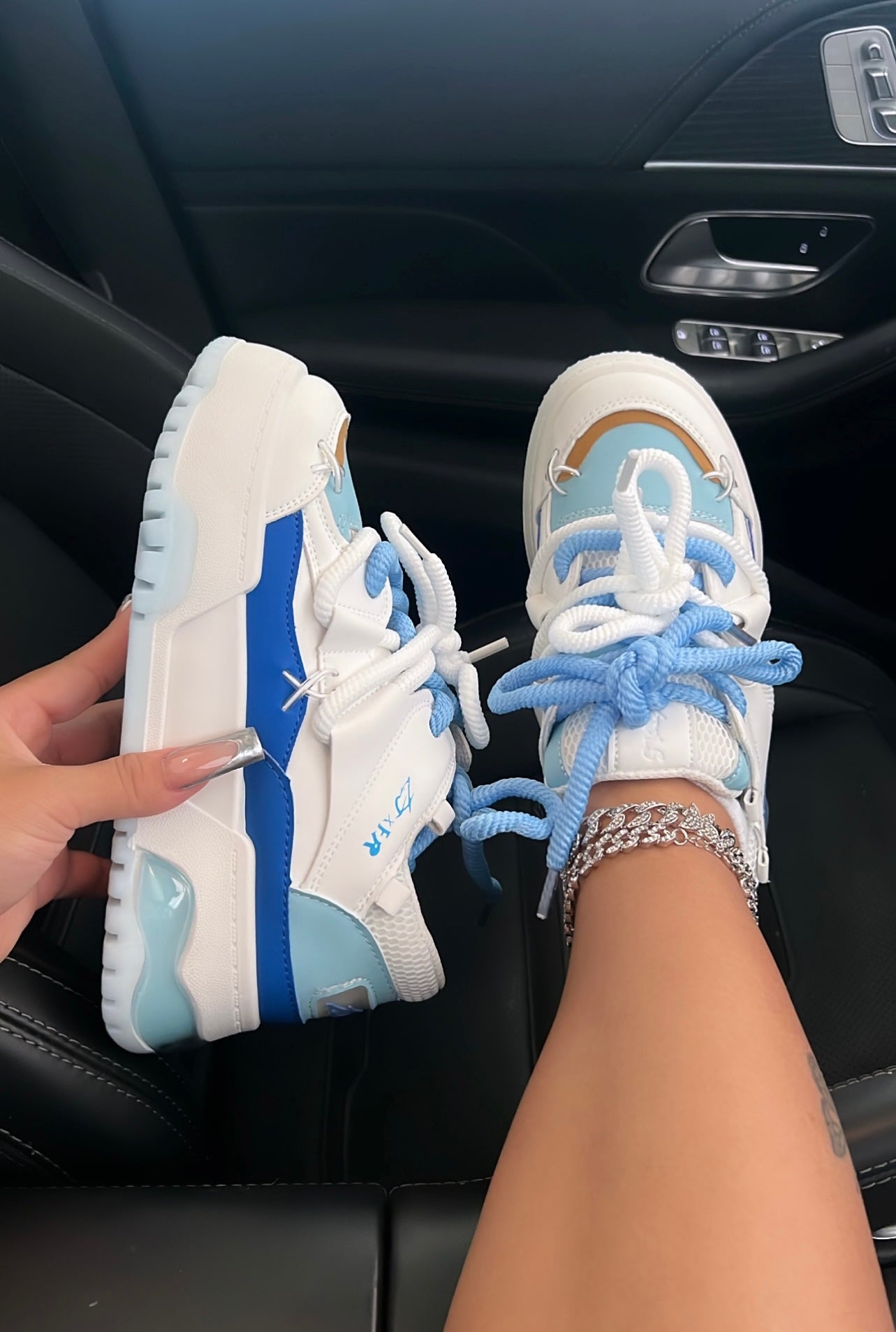 platform double string sneakers
