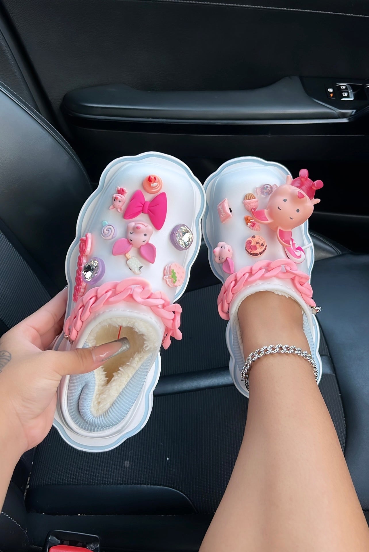 barbie fur clogs