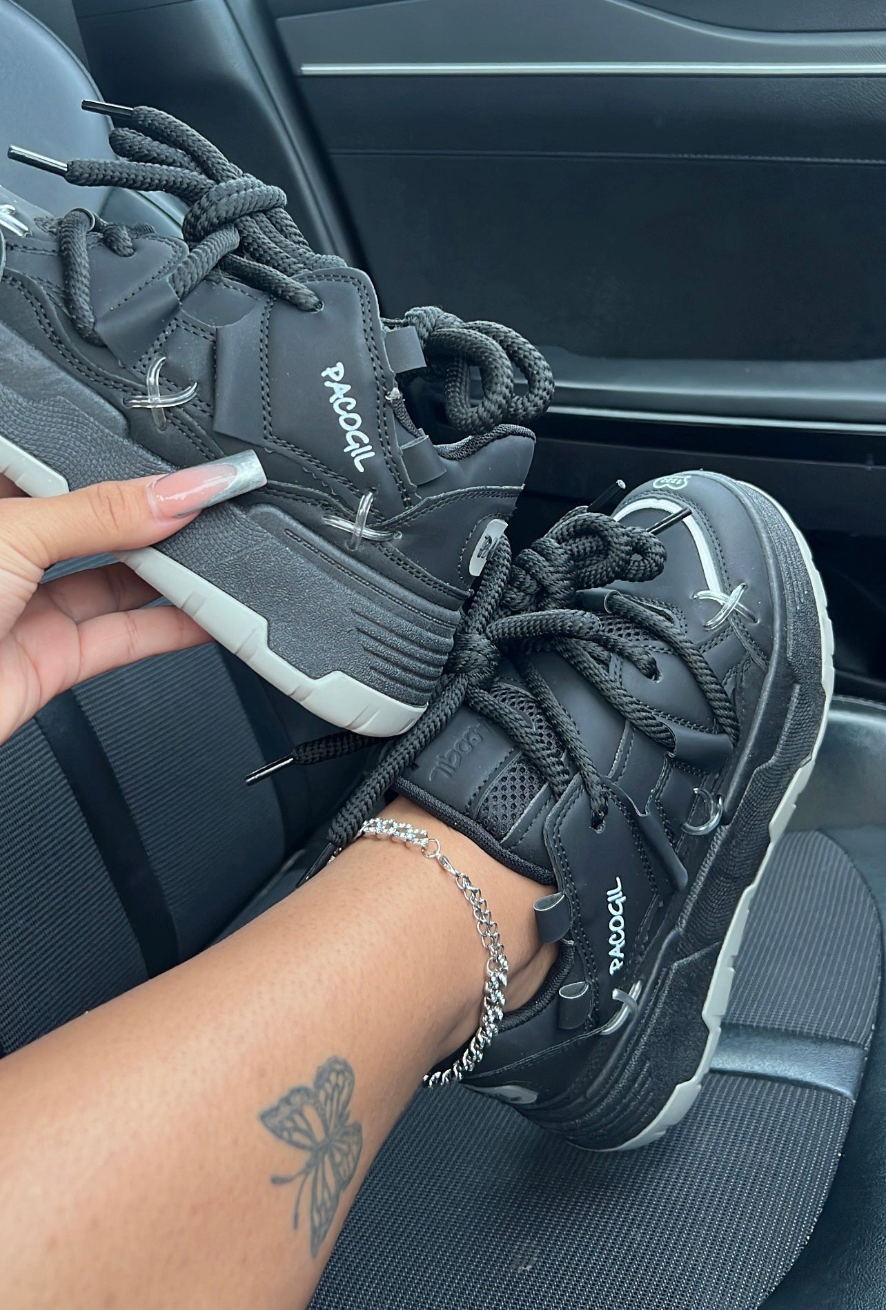 platform double string sneakers