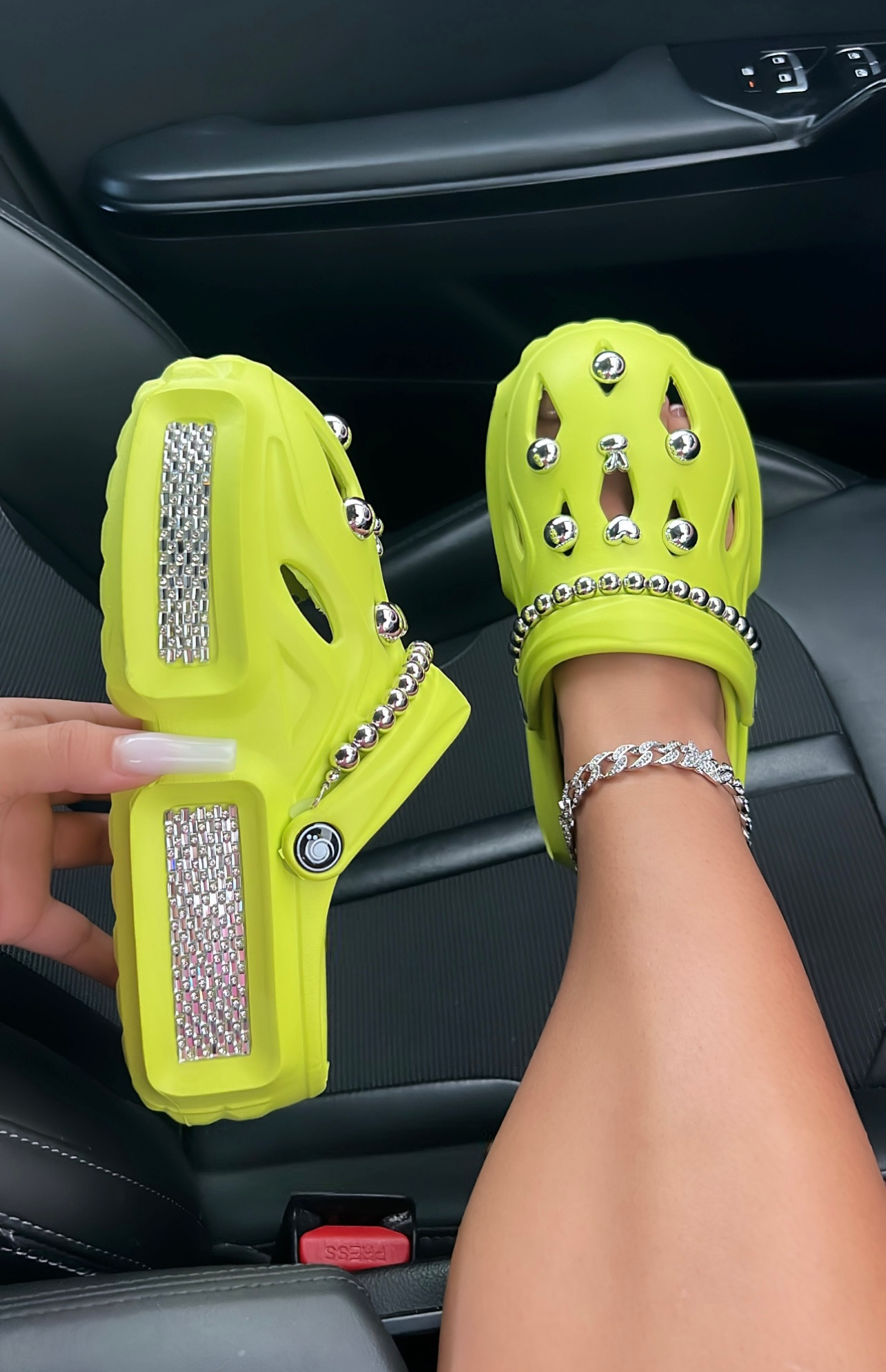 bedazzled platform crocs