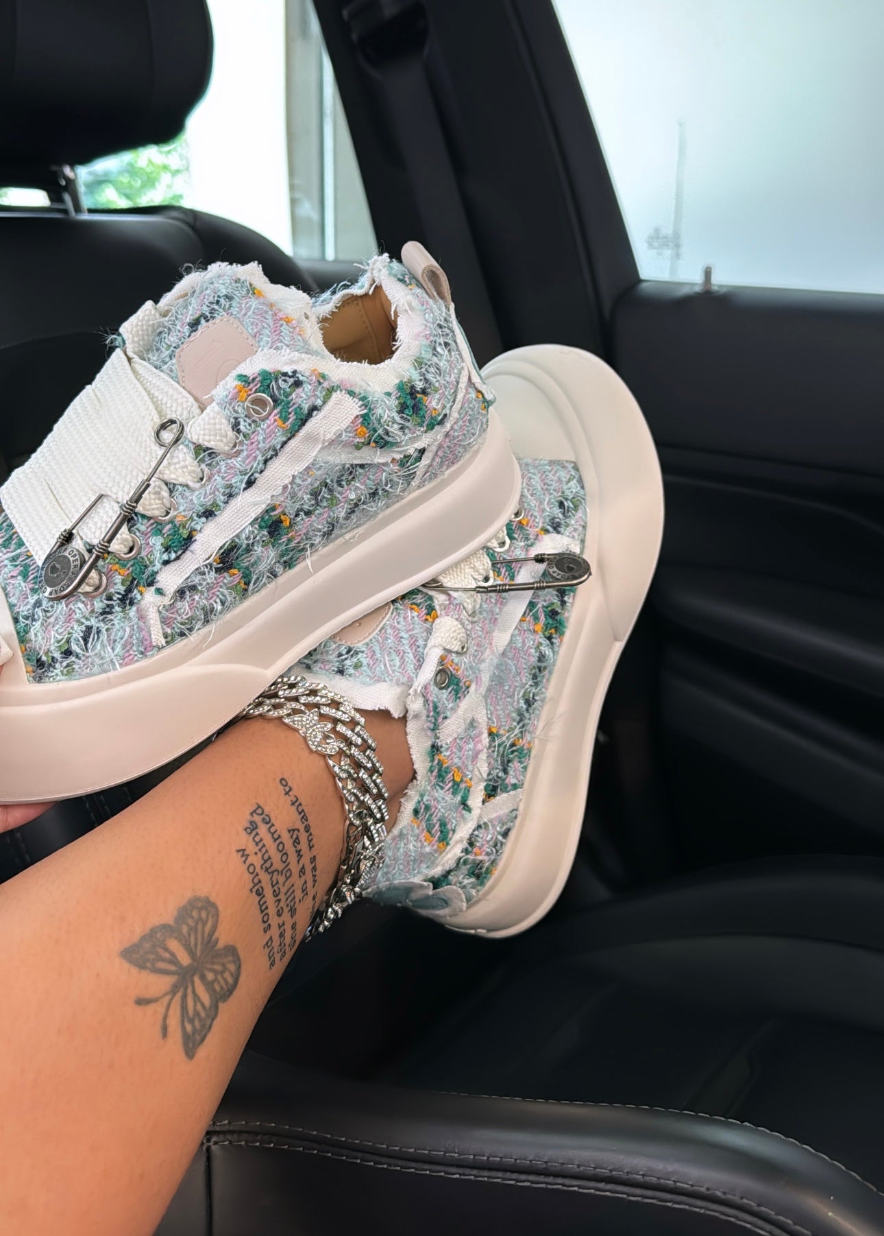 platform ripped sneakers