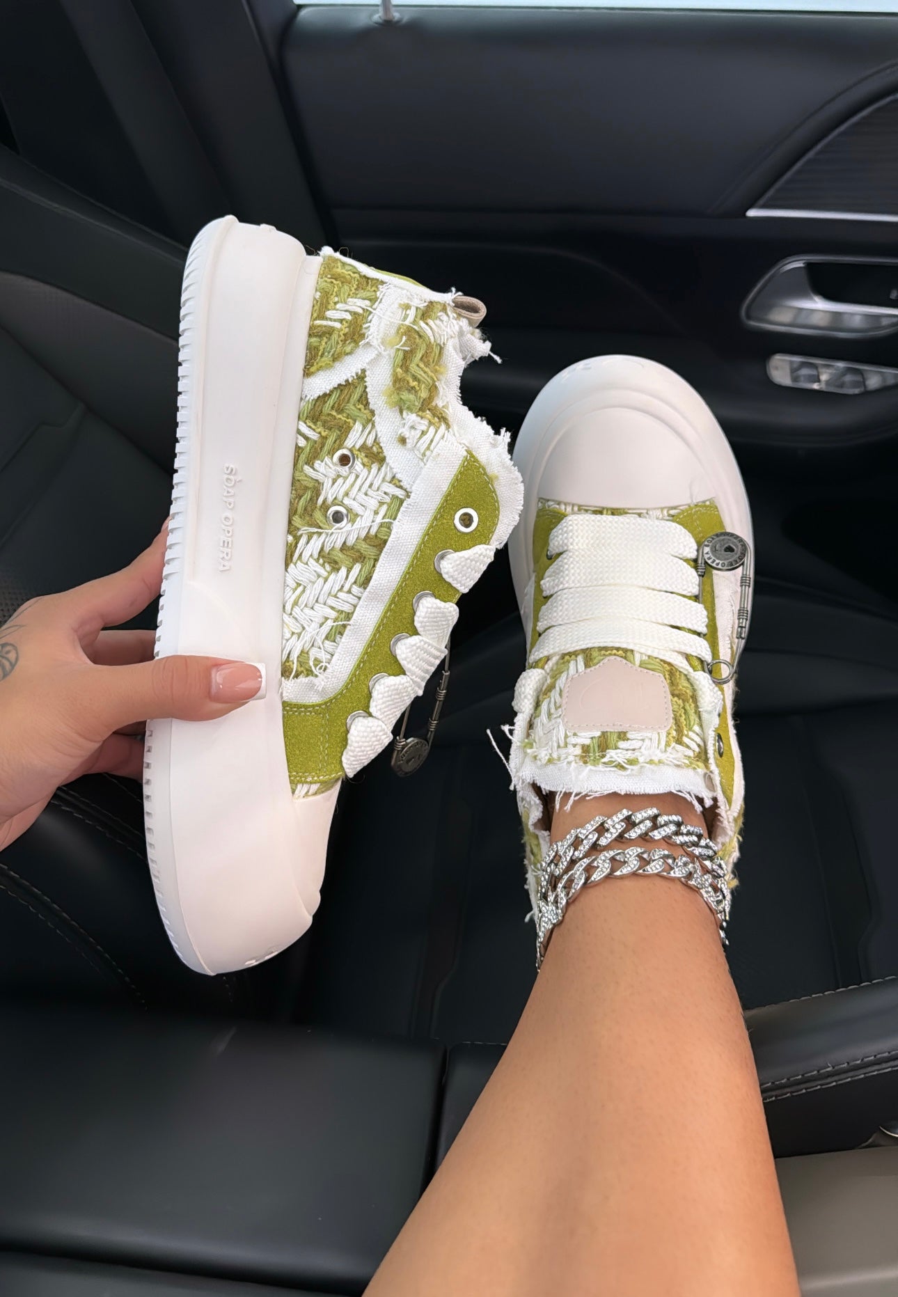 platform ripped sneakers