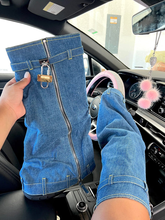 luxury jean boots
