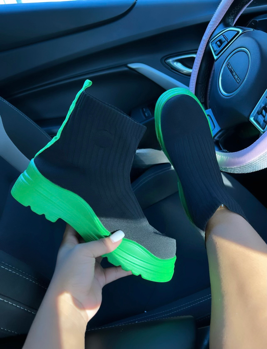 neon platform booties