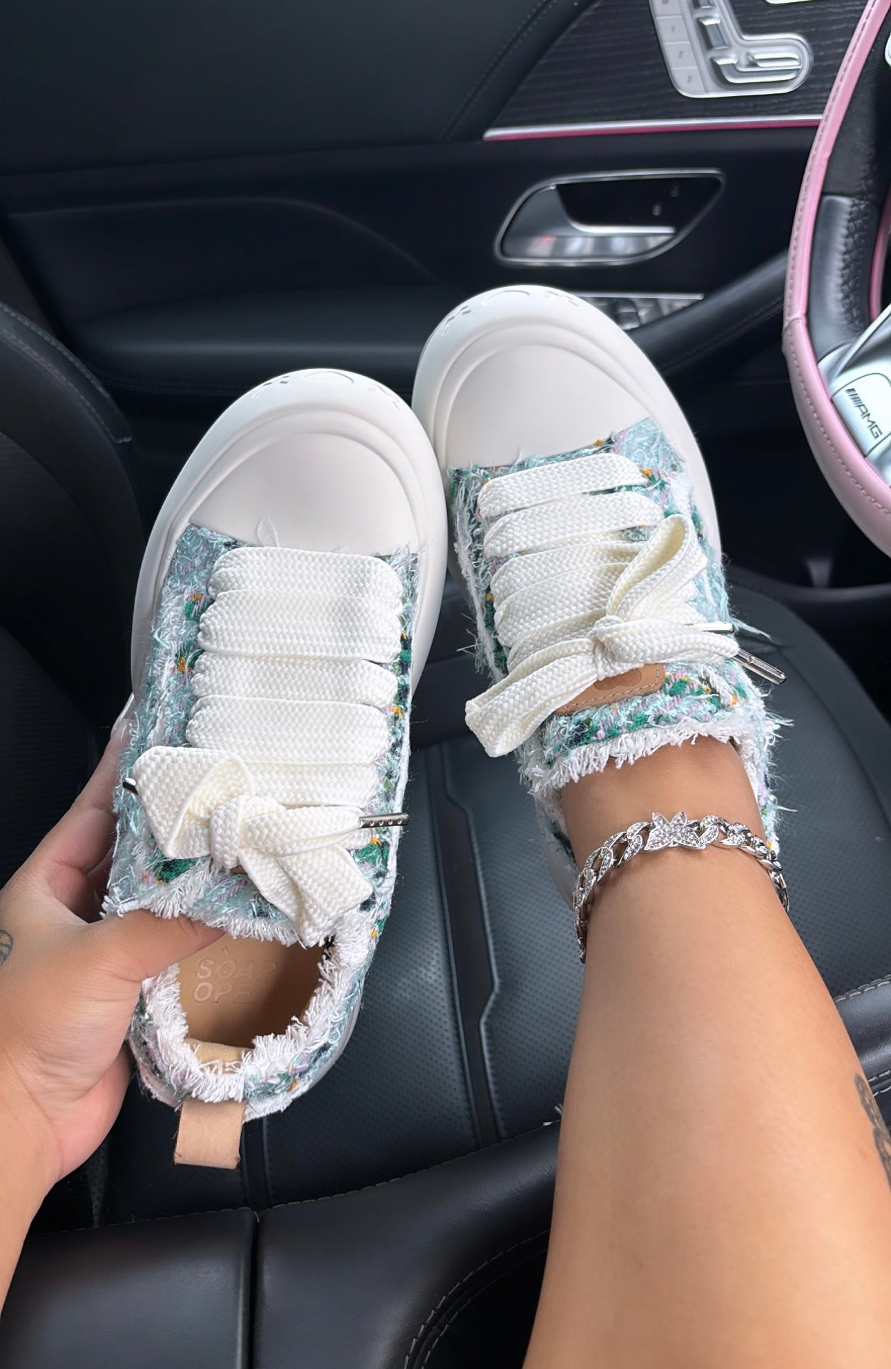 platform ripped sneakers