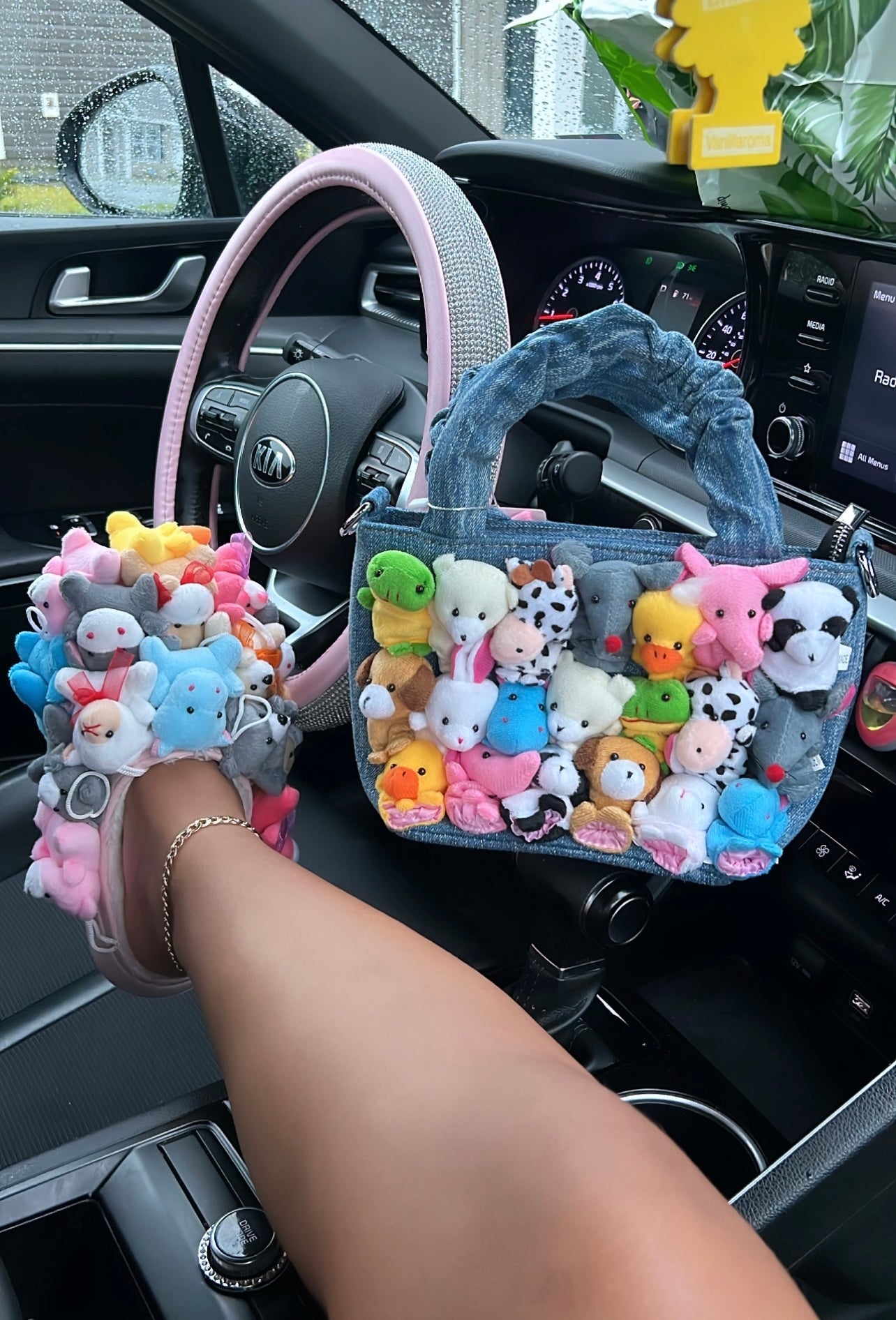 teddy slippers & purse set