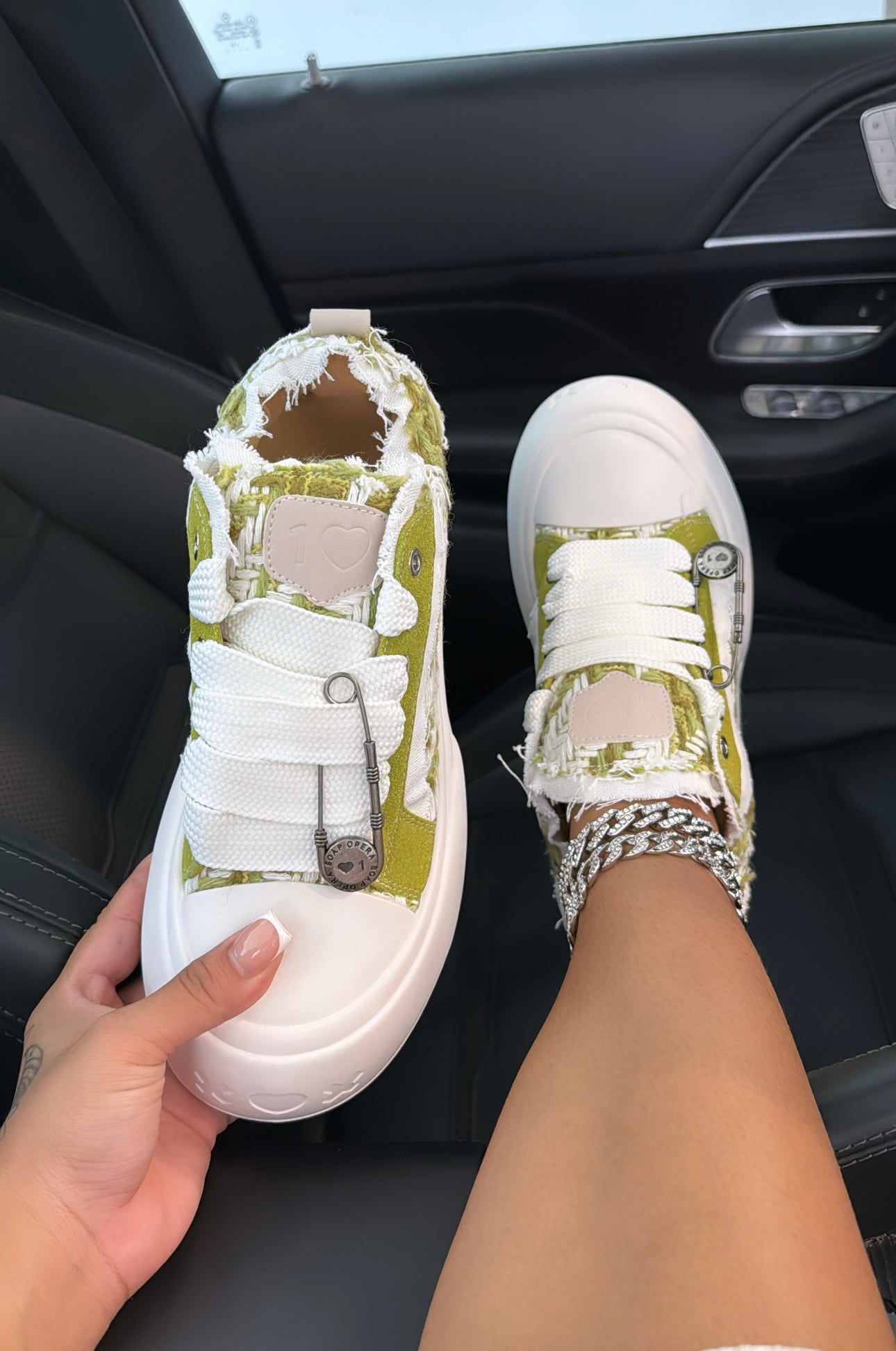 platform ripped sneakers