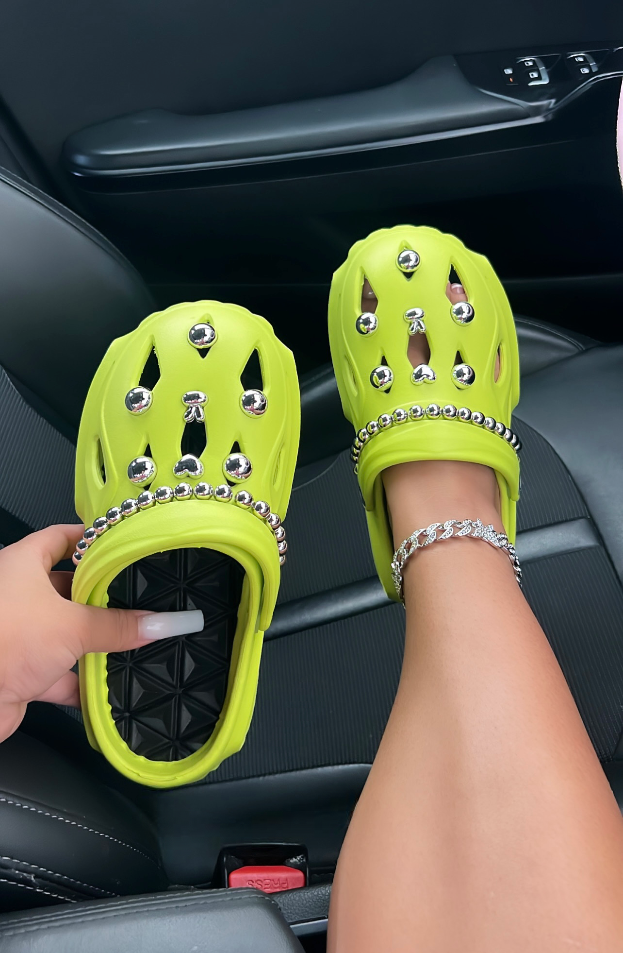bedazzled platform crocs