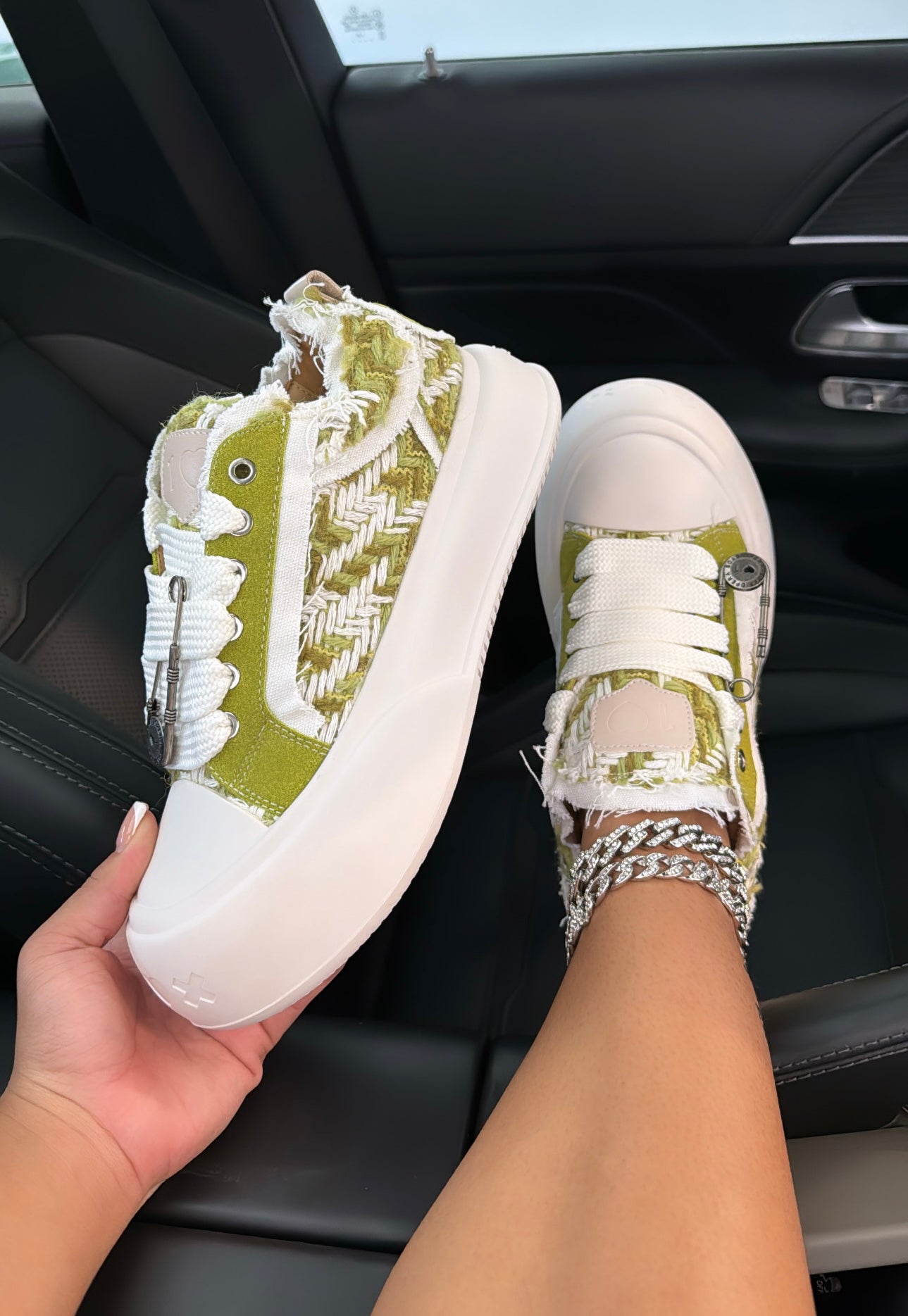 platform ripped sneakers