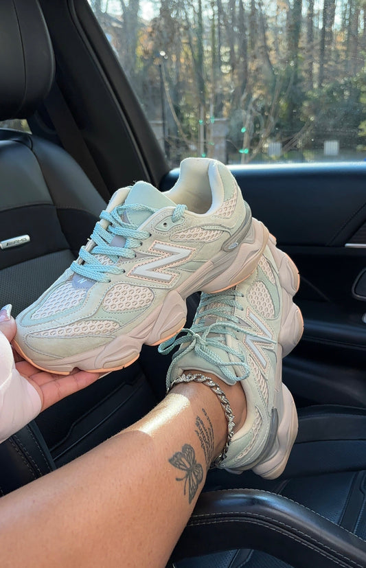 aqua & peach nb sneakers