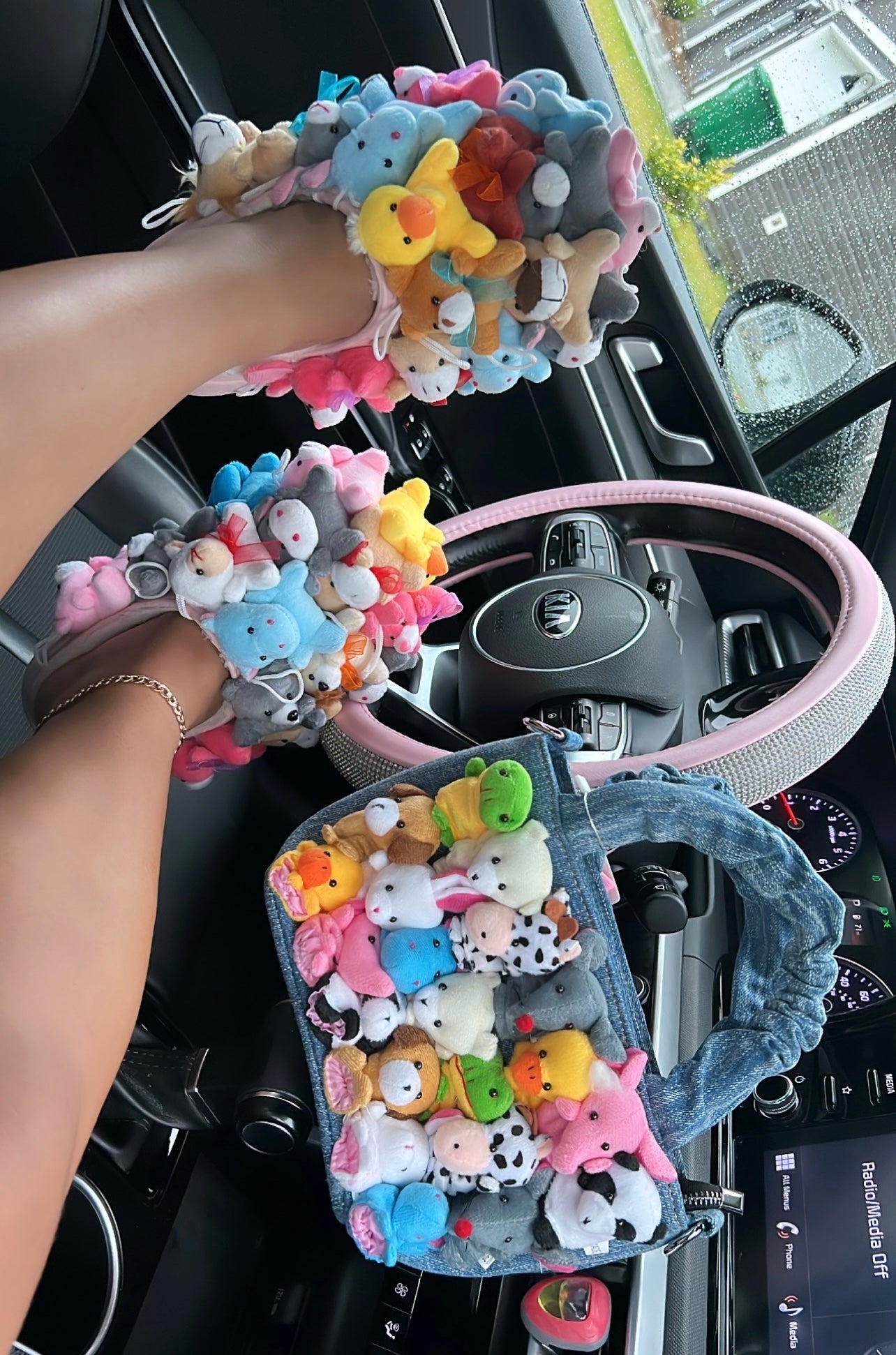 teddy slippers & purse set