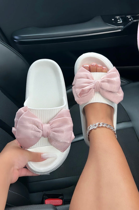 big bow fashion slides