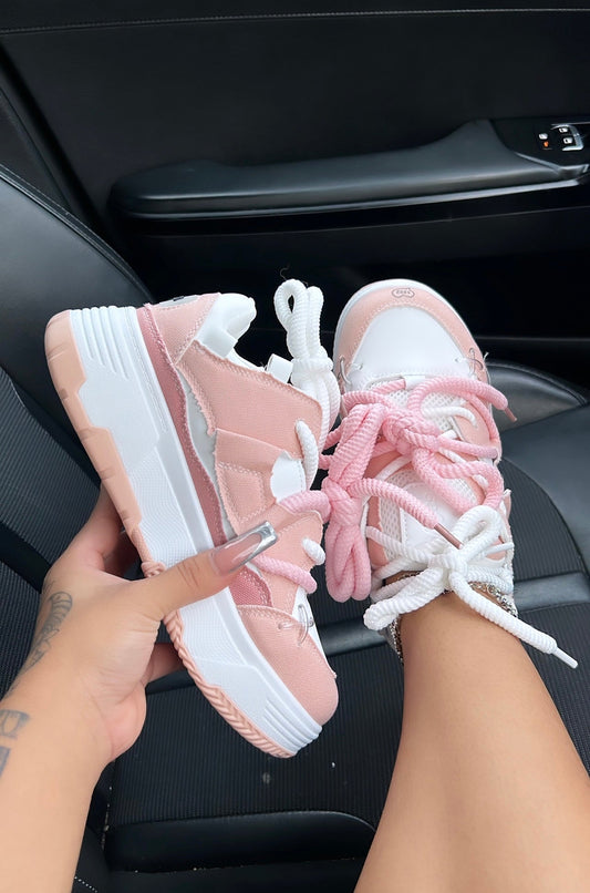 platform double string sneakers