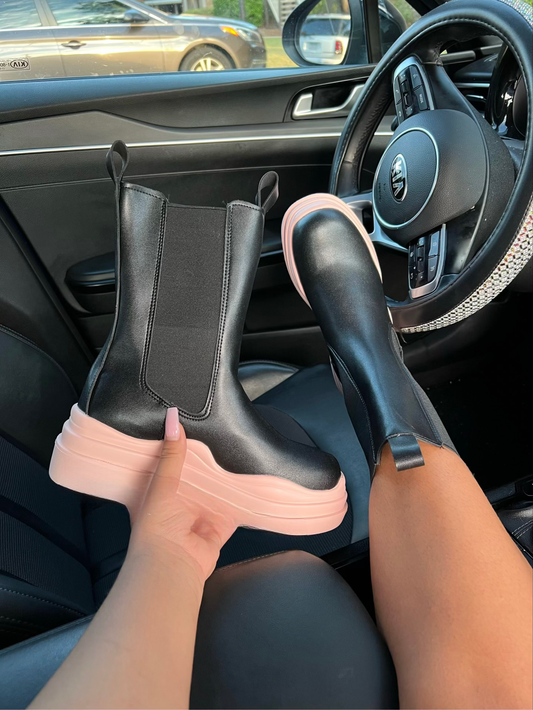 platform color boots