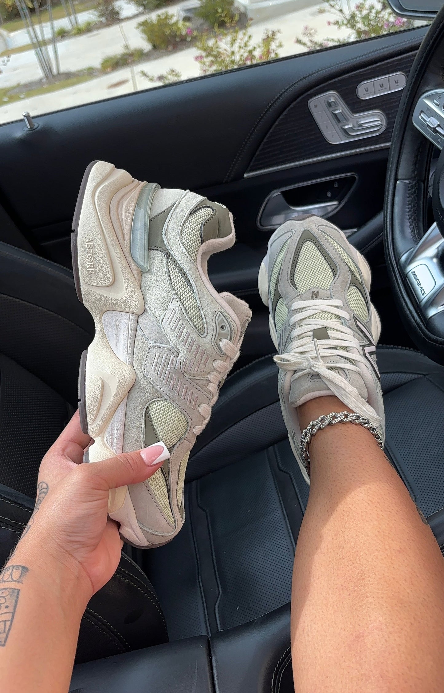 sage green nb sneakers