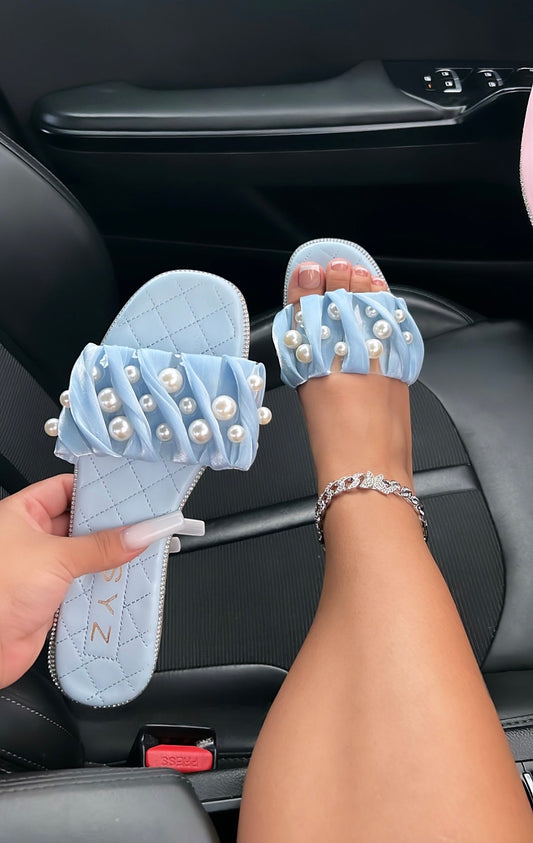 pearl runched flats