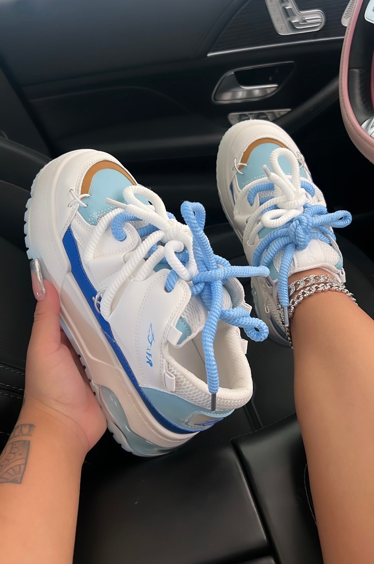 platform double string sneakers