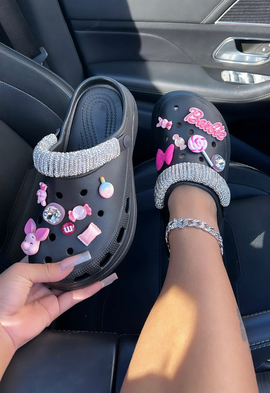 barbie bedazzled crocs