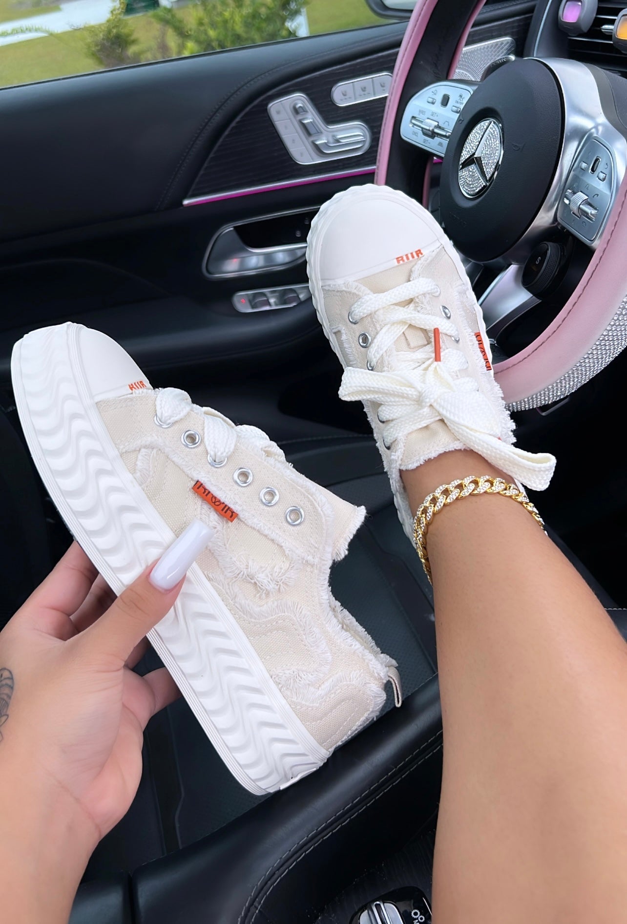 viral distressed sneakers